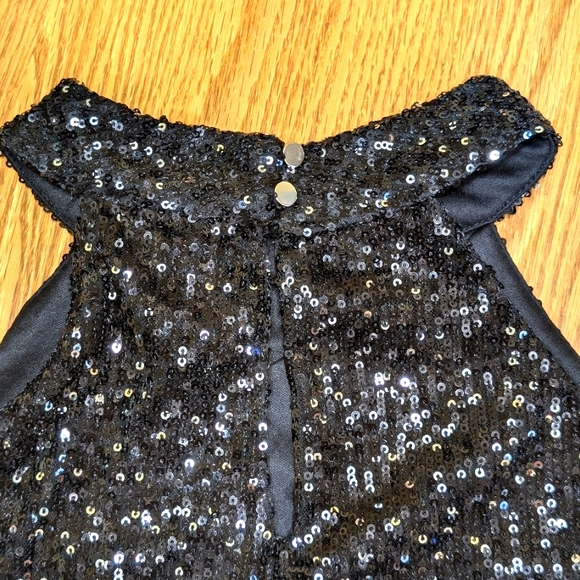 Cable & Gauge NWT Large Black & Silver Ombre Sequin Sleeveless Halter Blouse - Picture 6 of 8